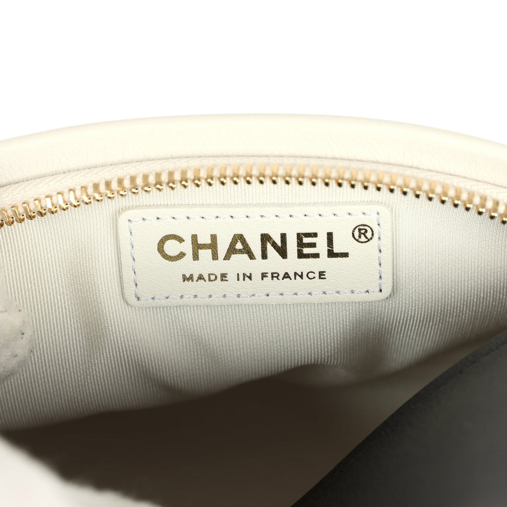 Coco Beach Ball Bag Black and White Calfskin Antique Gold Hardware