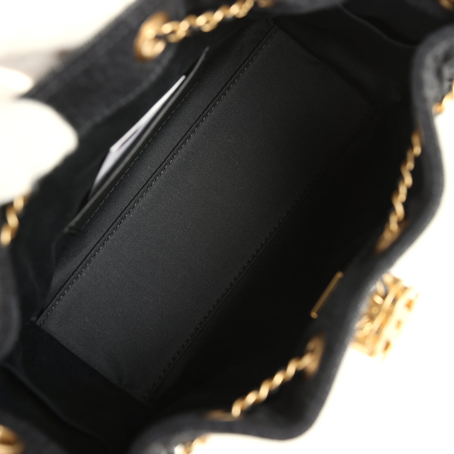 Mini 25 Hobo Bag Black Washed Denim Antique Gold Hardware