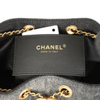 Small 25 Hobo Bag Black Washed Denim Antique Gold Hardware