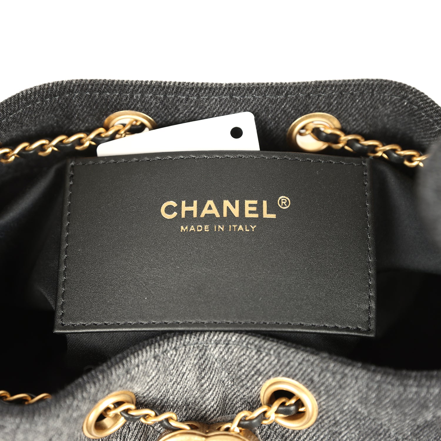 Small 25 Hobo Bag Black Washed Denim Antique Gold Hardware