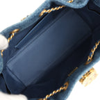 Mini 25 Hobo Bag Blue Washed Denim Antique Gold Hardware