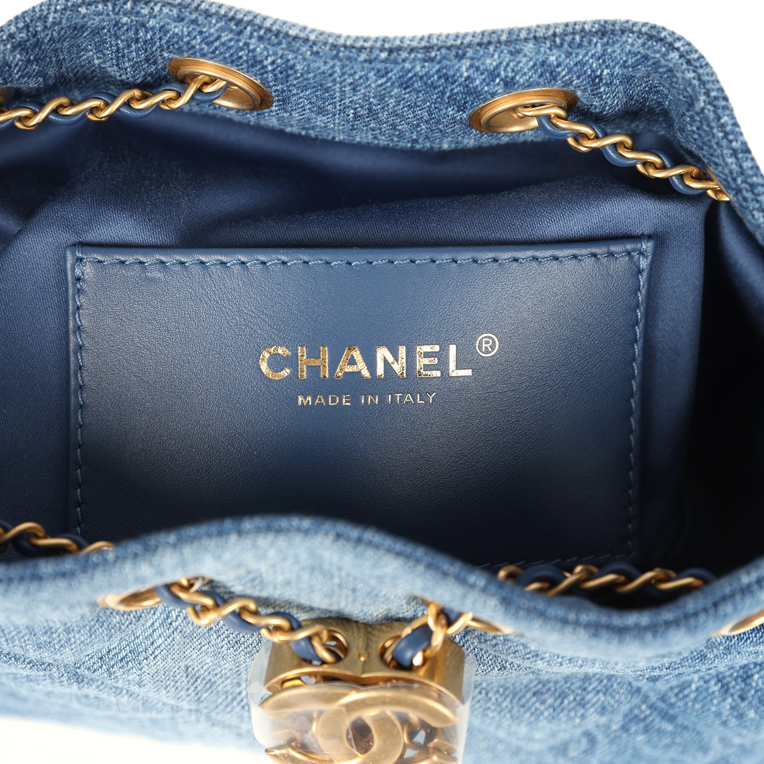 Mini 25 Hobo Bag Blue Washed Denim Antique Gold Hardware