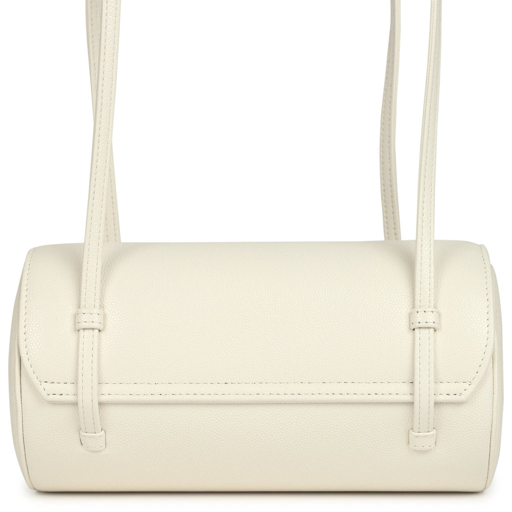 Preppy Coco Bowling Bag White Shiny Caviar Brushed Gold Hardware