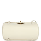 Preppy Coco Bowling Bag White Shiny Caviar Brushed Gold Hardware