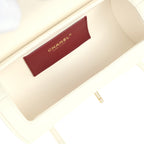 Preppy Coco Bowling Bag White Shiny Caviar Brushed Gold Hardware
