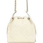 Medium 25 Hobo Bag White Caviar Antique Gold Hardware