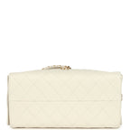 Medium 25 Hobo Bag White Caviar Antique Gold Hardware