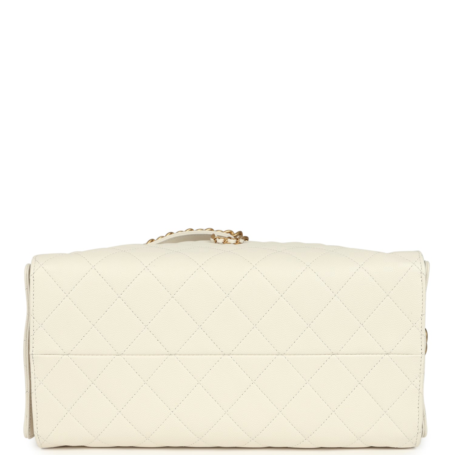 Medium 25 Hobo Bag White Caviar Antique Gold Hardware