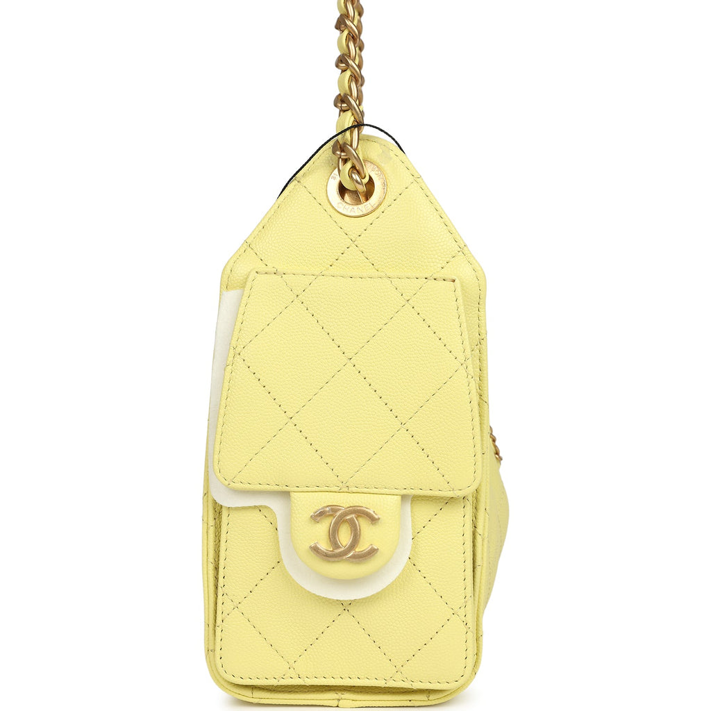 Mini 25 Hobo Bag Light Yellow Caviar Antique Gold Hardware