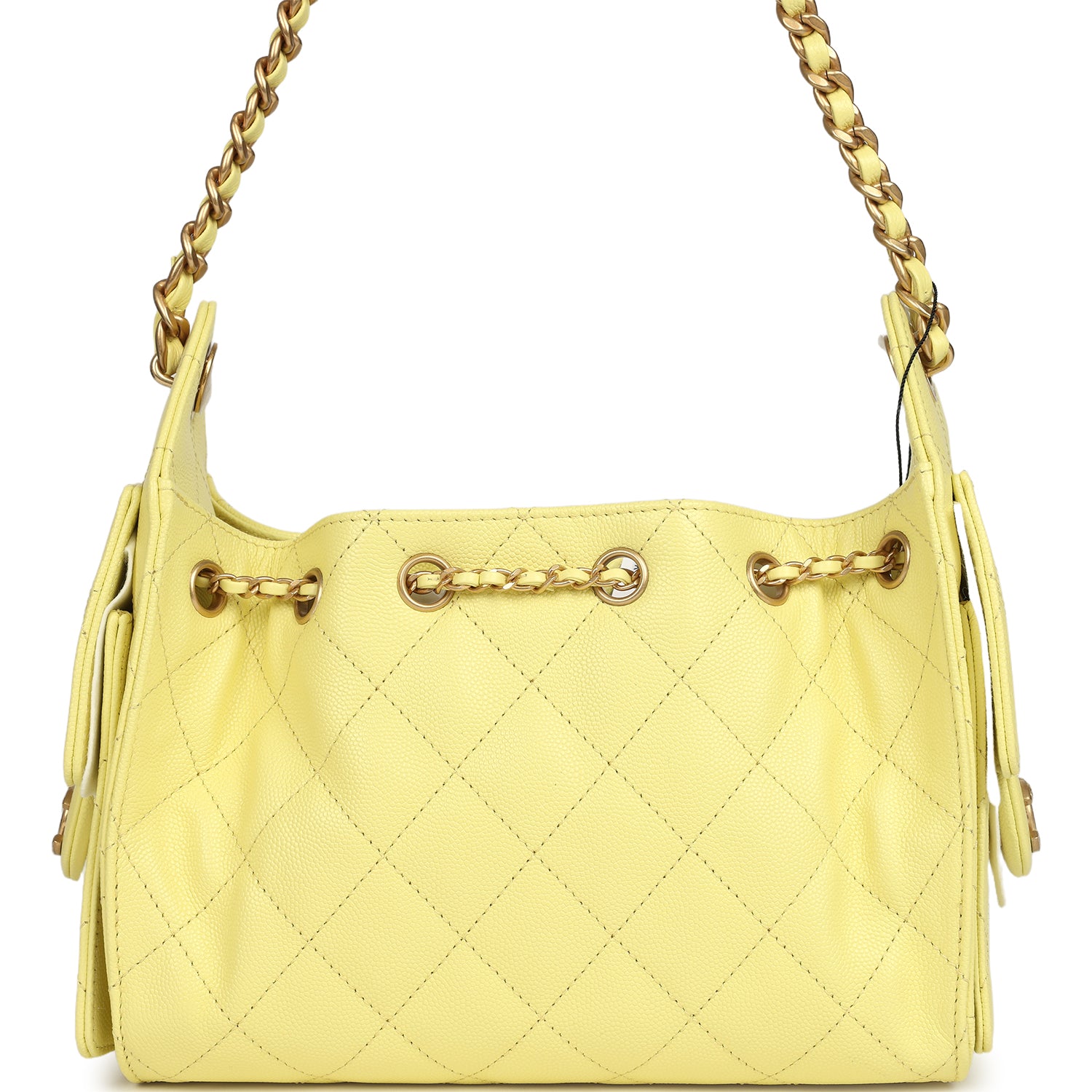 Mini 25 Hobo Bag Light Yellow Caviar Antique Gold Hardware