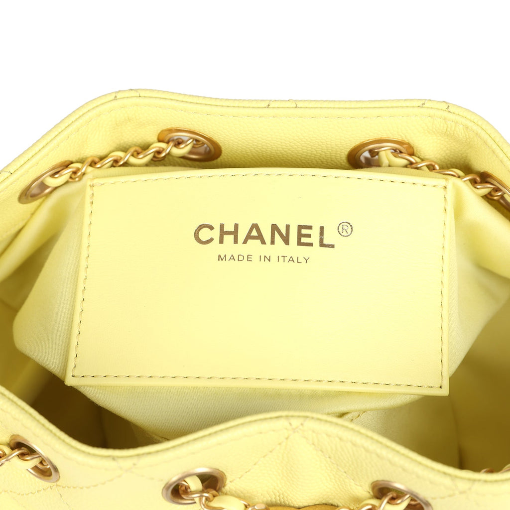 Mini 25 Hobo Bag Light Yellow Caviar Antique Gold Hardware
