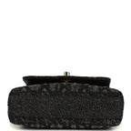 Nano Coco Top Handle Flap Bag Black Washed Denim Light Gold Hardware