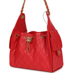 Small 25 Hobo Bag Dark Red Caviar Antique Gold Hardware