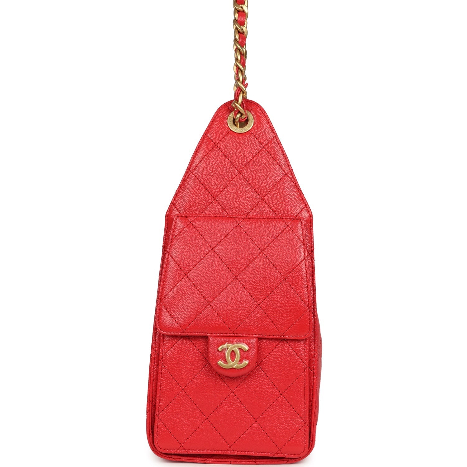 Small 25 Hobo Bag Dark Red Caviar Antique Gold Hardware