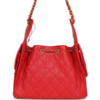 Small 25 Hobo Bag Dark Red Caviar Antique Gold Hardware
