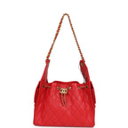 Small 25 Hobo Bag Dark Red Caviar Antique Gold Hardware