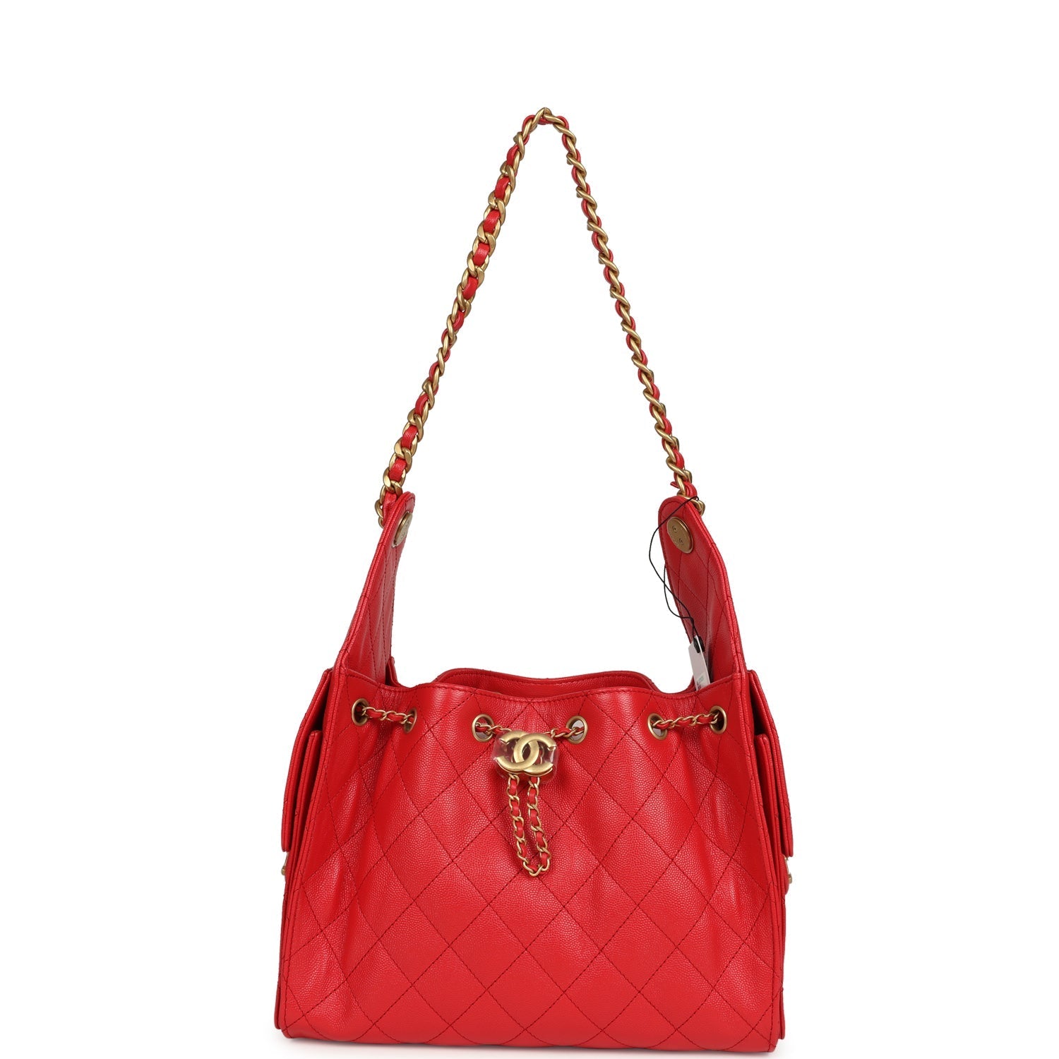 Small 25 Hobo Bag Dark Red Caviar Antique Gold Hardware