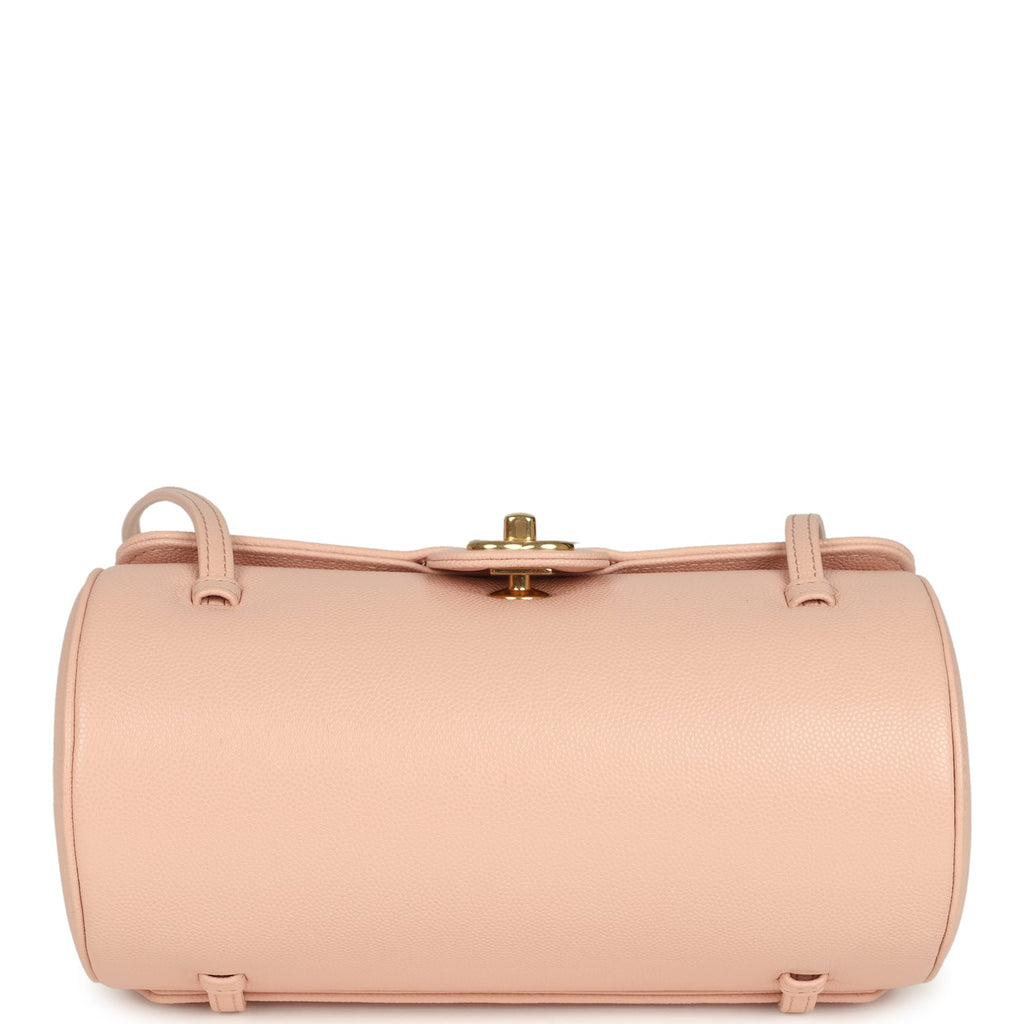 Preppy Coco Bowling Bag Light Pink Shiny Caviar Brushed Gold Hardware