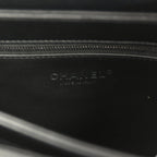 Medium Trendy CC Top Handle Flap So Bag Black Lambskin Black Hardware