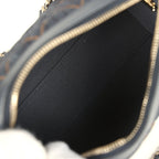 Mini Timeless Classic Barrel Bag with Chain Dark Blue Denim Light Gold Hardware