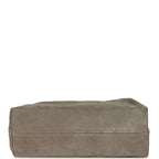Maxi Hobo Bag Dark Grey Suede Antique Gold Hardware
