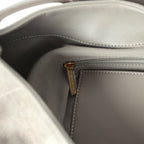 Maxi Hobo Bag Dark Grey Suede Antique Gold Hardware