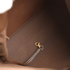 Maxi Hobo Bag Dark Brown Suede Antique Gold Hardware