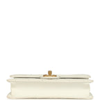 Small Chic Pearls Flap Bag White Calfskin Antique Gold Hardware