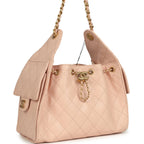 Small 25 Hobo Bag Light Pink Caviar Antique Gold Hardware