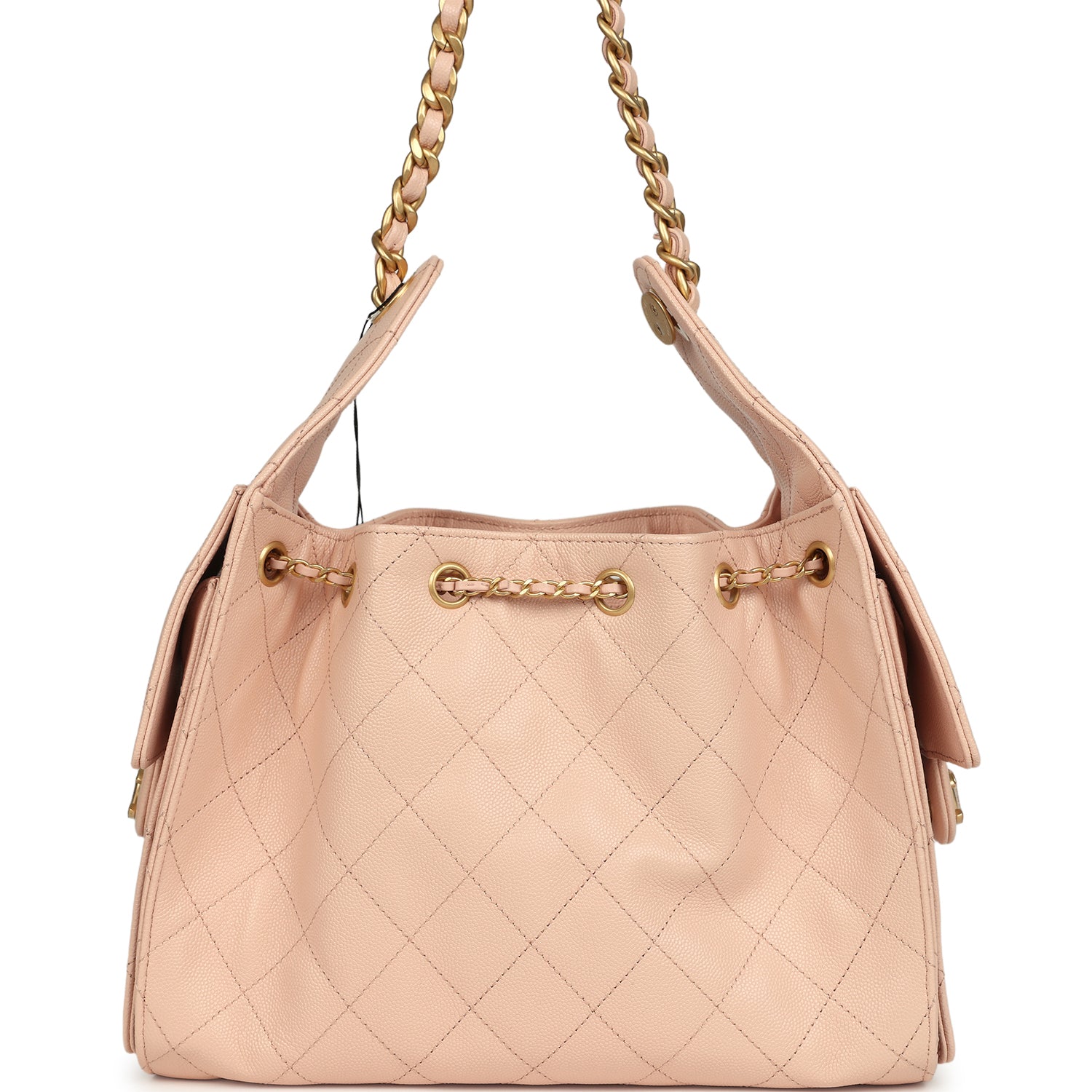 Small 25 Hobo Bag Light Pink Caviar Antique Gold Hardware