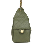 Small 25 Hobo Bag Green Caviar Antique Gold Hardware