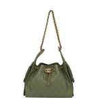 Small 25 Hobo Bag Green Caviar Antique Gold Hardware