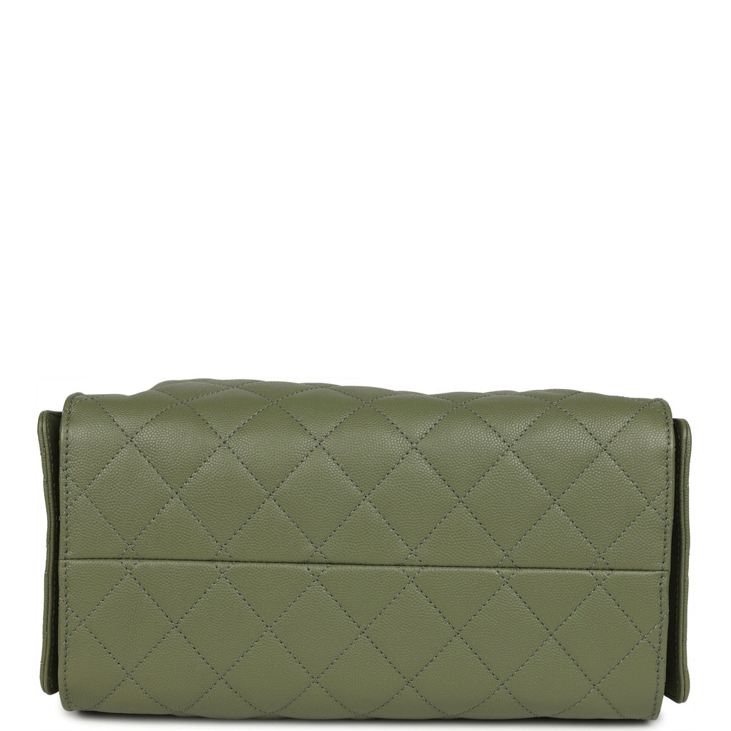 Small 25 Hobo Bag Green Caviar Antique Gold Hardware