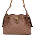 Small 25 Hobo Bag Brown Caviar Antique Gold Hardware