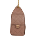 Small 25 Hobo Bag Brown Caviar Antique Gold Hardware