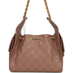 Small 25 Hobo Bag Brown Caviar Antique Gold Hardware