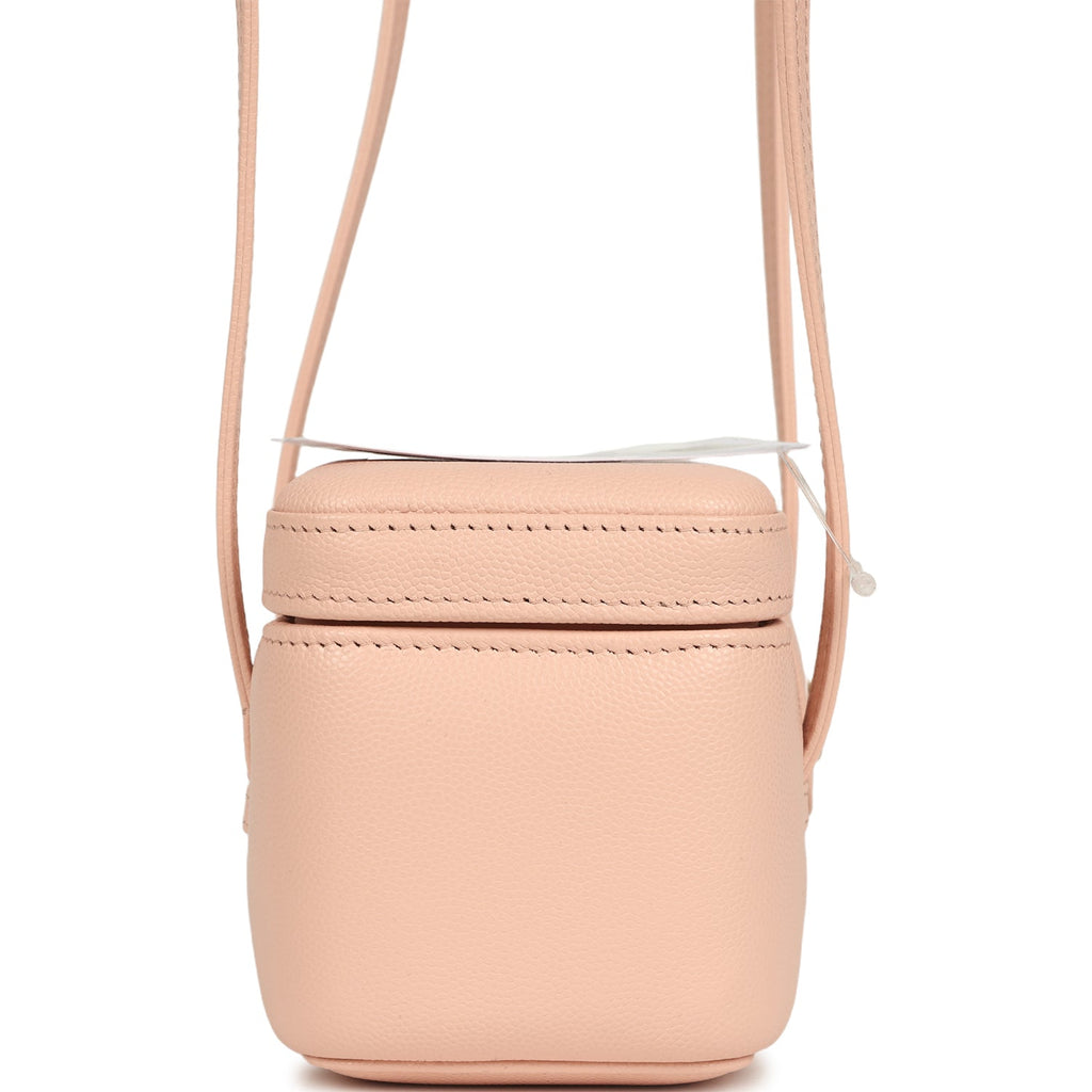Preppy Coco Long Vanity with Straps Light Pink Shiny Caviar Brushed Gold Hardware