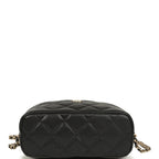 Mini Hobo Pouch with Chain Black Shiny Caviar Light Gold Hardware