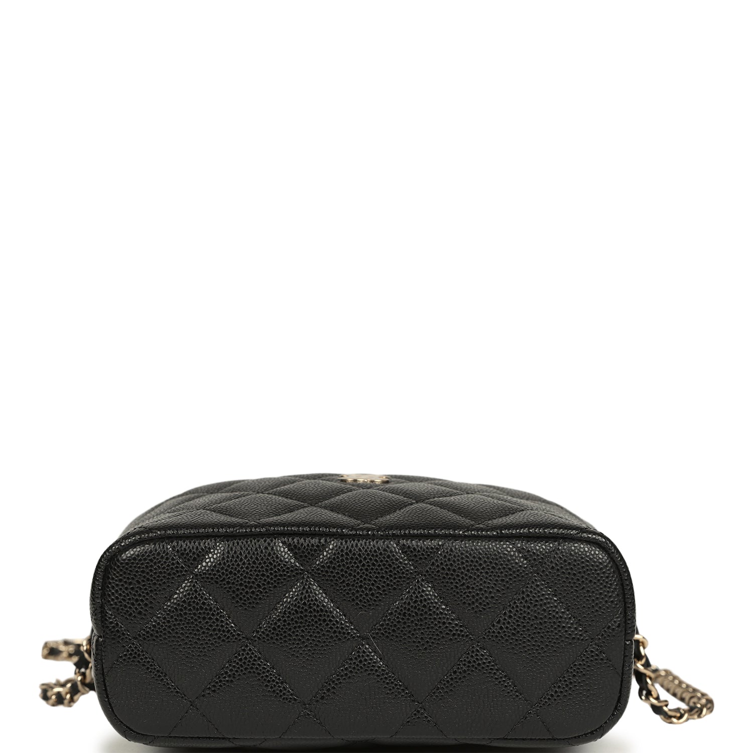 Mini Hobo Pouch with Chain Black Shiny Caviar Light Gold Hardware