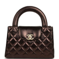 Small Kelly Shopper Metallic Dark Bronze Calfskin Brushed Light Gold Hardware