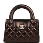 Small Kelly Shopper Metallic Dark Bronze Calfskin Brushed Light Gold Hardware