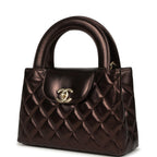 Small Kelly Shopper Metallic Dark Bronze Calfskin Brushed Light Gold Hardware