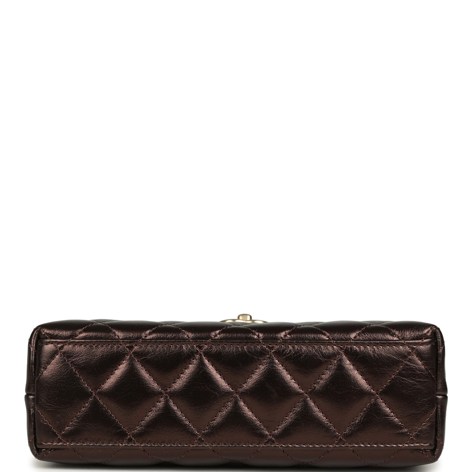 Small Kelly Shopper Metallic Dark Bronze Calfskin Brushed Light Gold Hardware