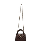 Small Kelly Shopper Metallic Dark Bronze Calfskin Brushed Light Gold Hardware