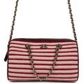 Mini Timeless Classic Barrel Bag with Chain Burgundy Multi Crochet and Burgundy Lambskin Light Gold Hardware