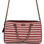 Mini Timeless Classic Barrel Bag with Chain Burgundy Multi Crochet and Burgundy Lambskin Light Gold Hardware