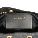 Medium 25 Hobo Bag Black Washed Denim Antique Gold Hardware
