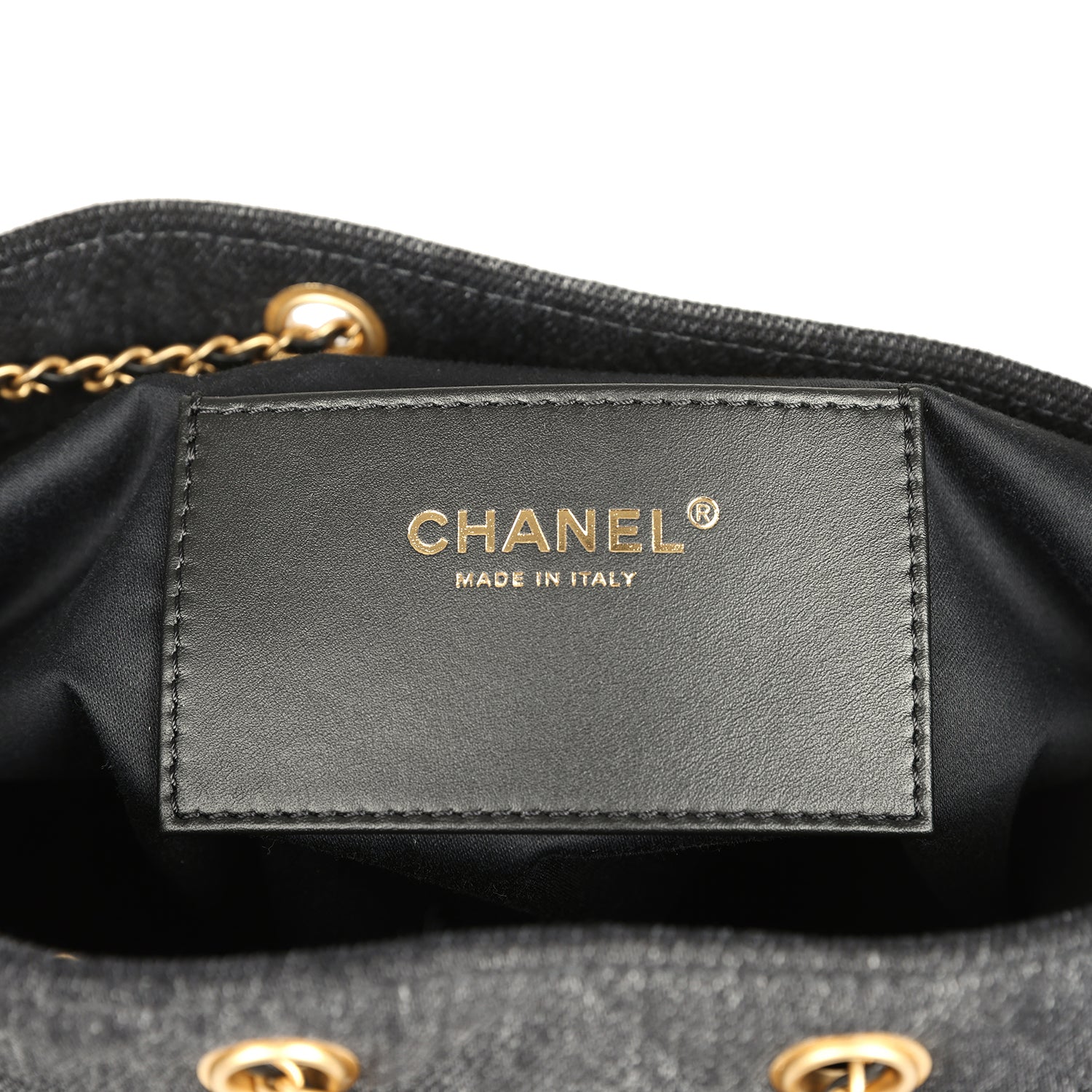 Medium 25 Hobo Bag Black Washed Denim Antique Gold Hardware
