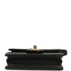 Chic Pearls Flap Bag Black Calfskin Brushed Gold Hardware