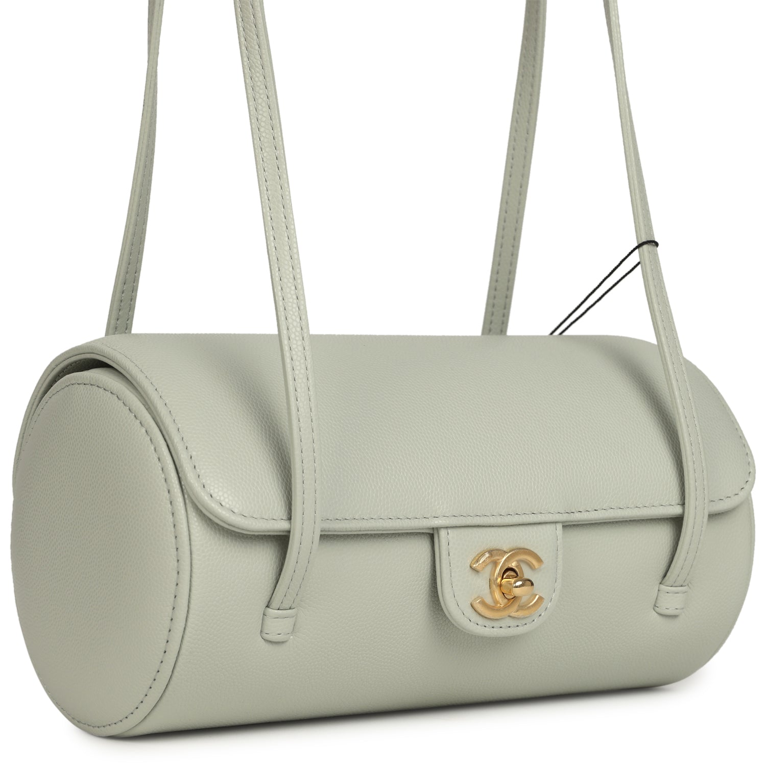 Preppy Coco Bowling Bag Light Green Shiny Caviar Brushed Gold Hardware